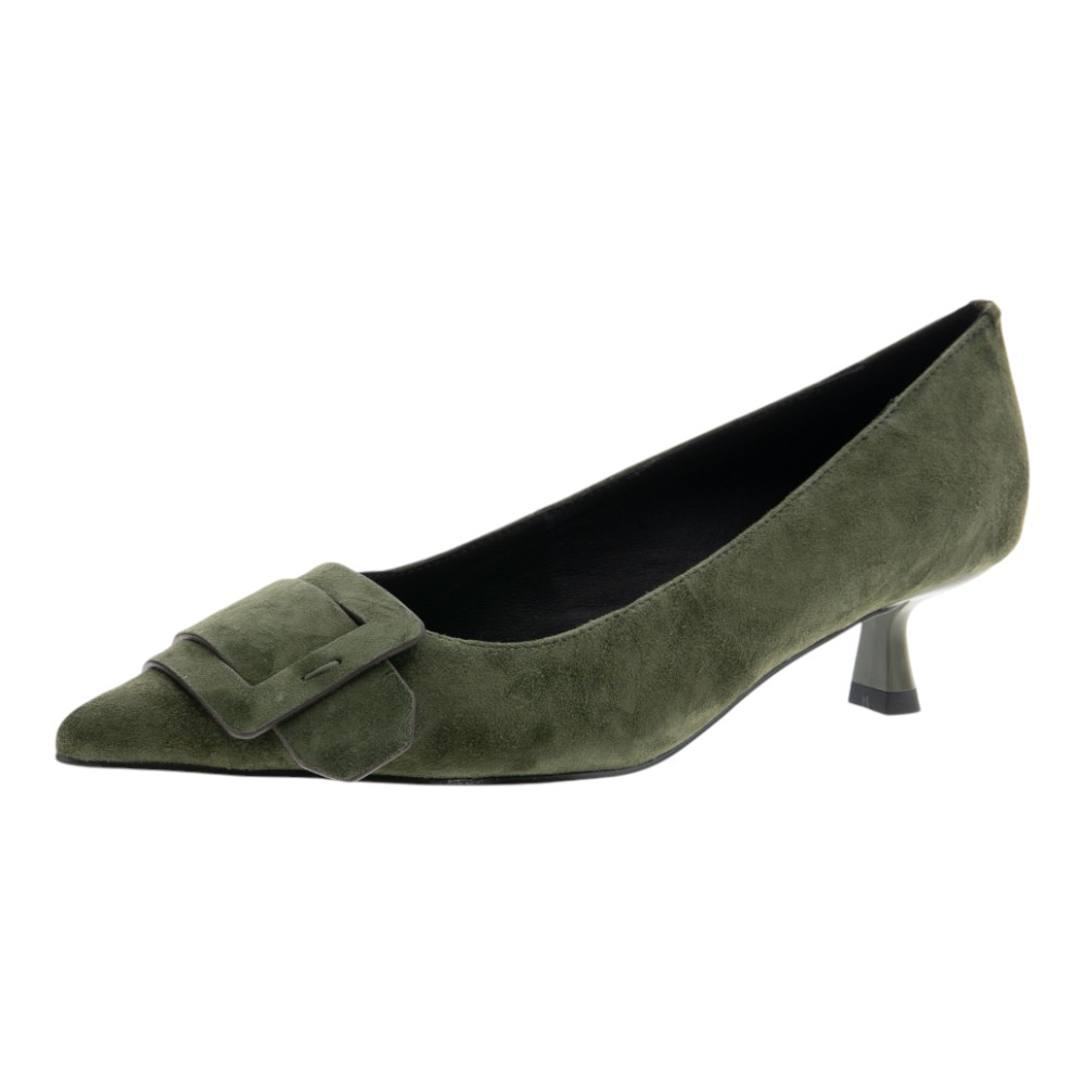 Zapato salón piel ante Bibilou – Tacón bajo con hebilla decorativa foto 3