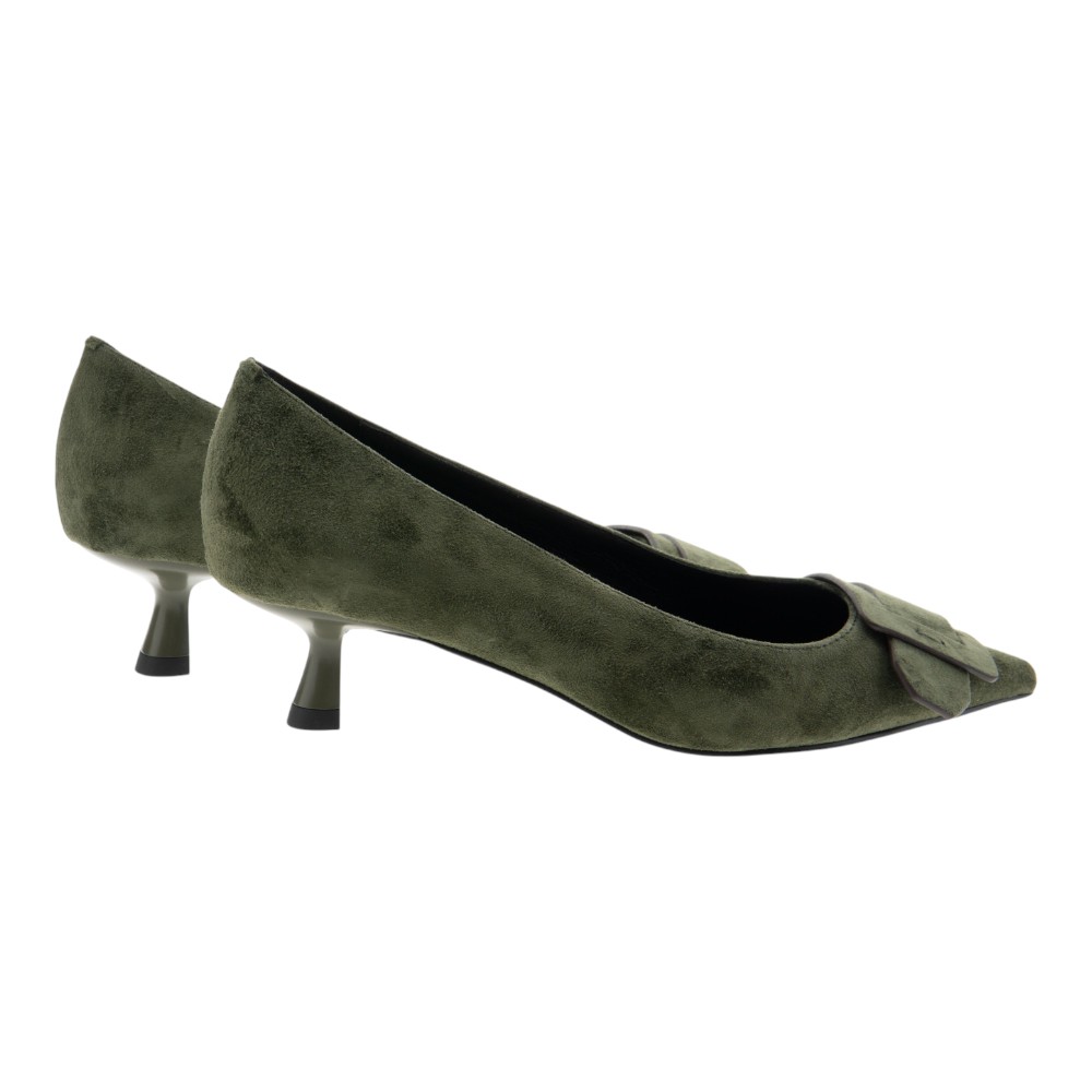 Zapato salón piel ante Bibilou – Tacón bajo con hebilla decorativa foto 4