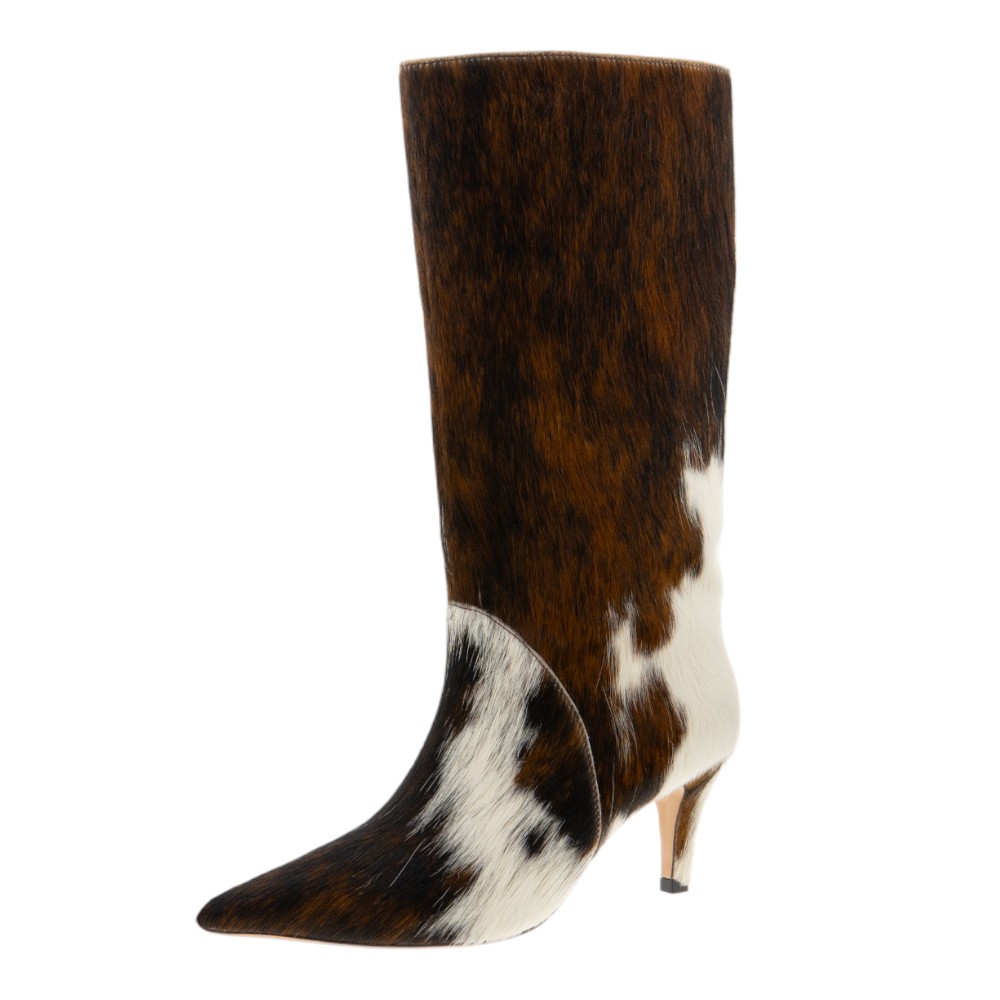 Botas tacón mujer vaca Lola Cruz – Pelo natural y estilo cowboy foto 3