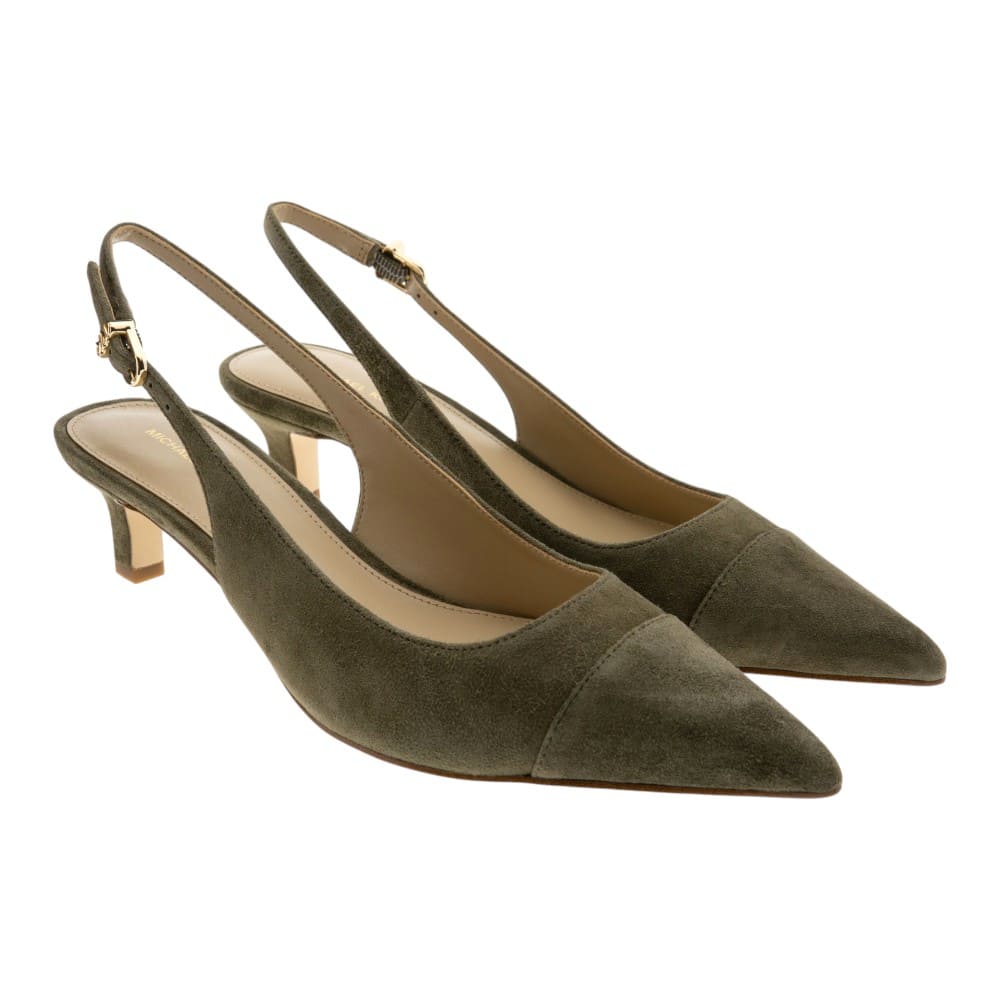 Zapato salón destalonado ante taupe Michael Kors Amara Toe Cap