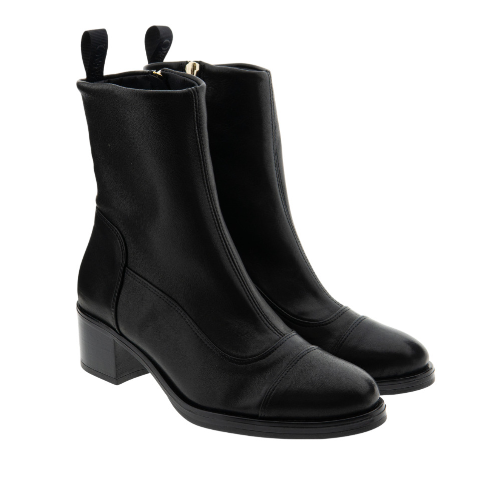 Botines negros cremallera tacón bajo Gaimo Annet