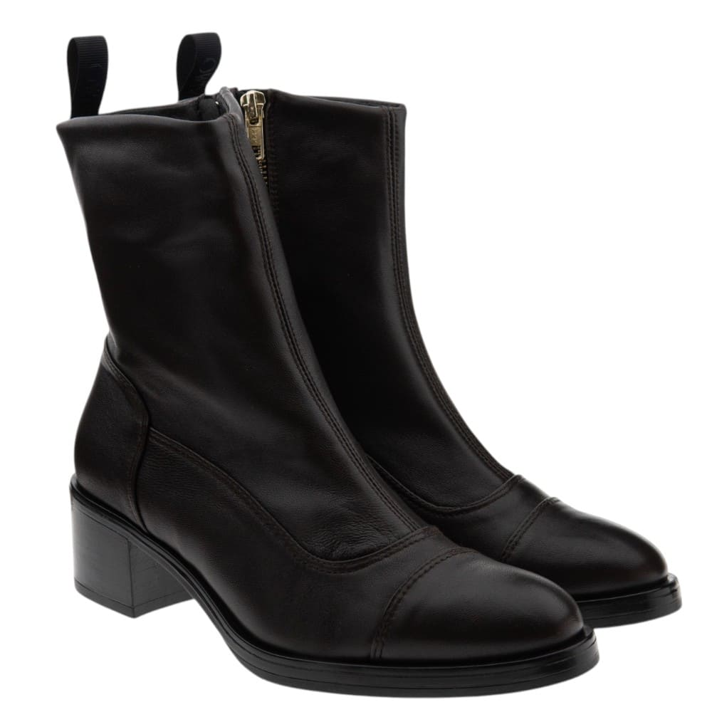 Botines negros cremallera tacón bajo Gaimo Annet