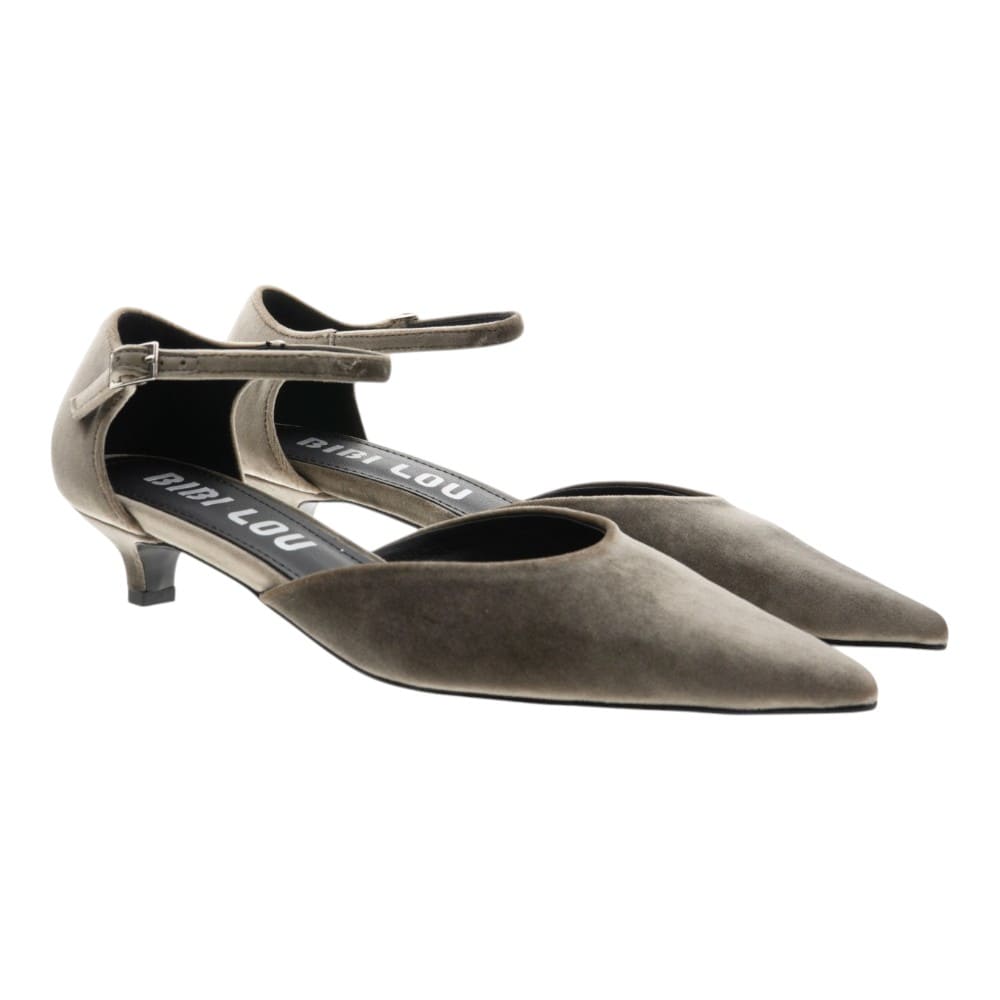 Zapato terciopelo vestir tacón hebilla Bibilou Arlette Pumps 35
