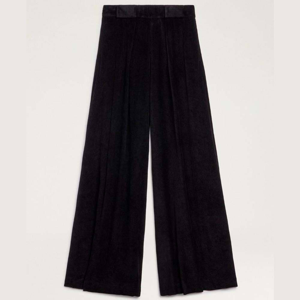 Pantalones palazzo negros terciopelo Momoni Aspen