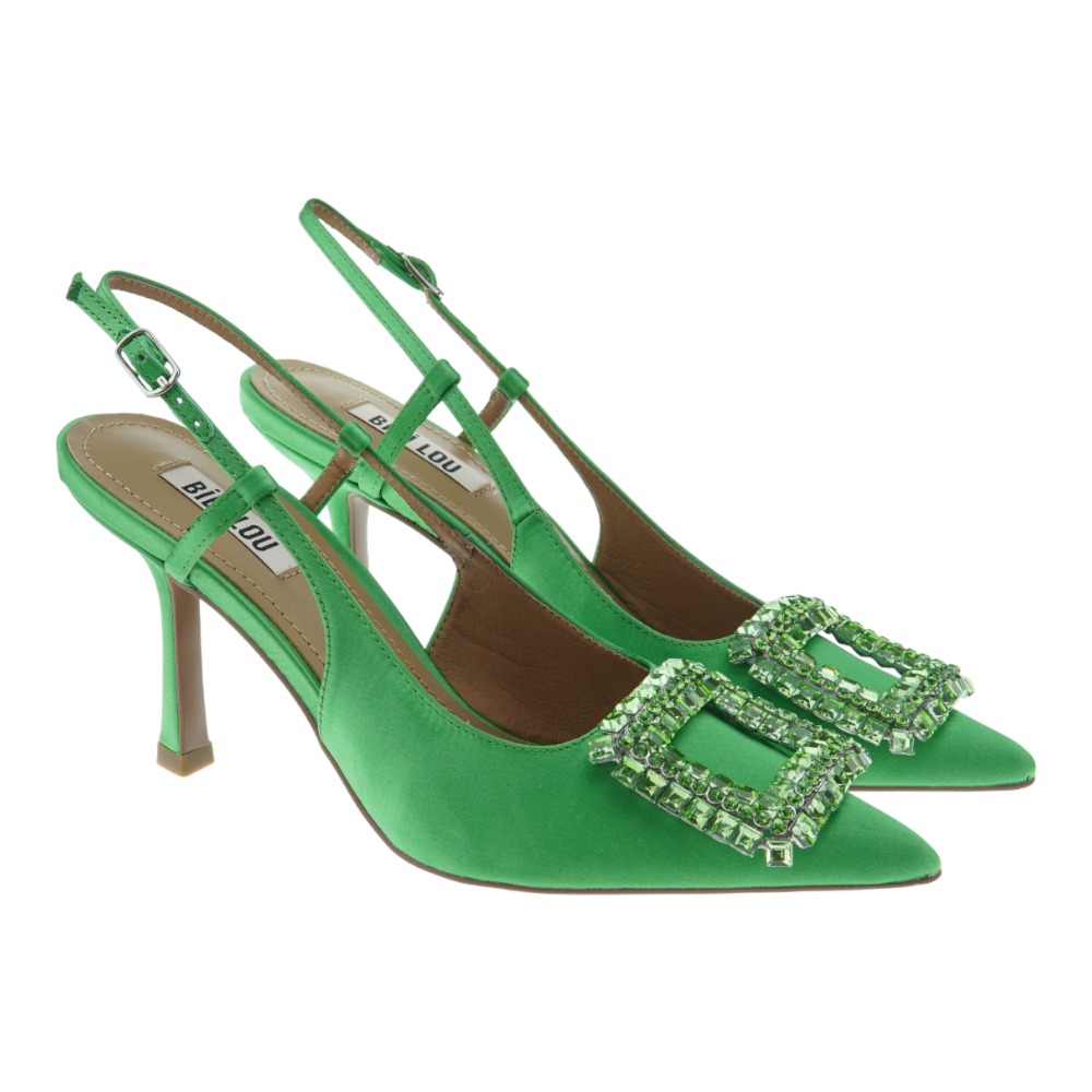 Zapato destalonado raso verde vestir Lola Cruz Asuka 511Z75VK