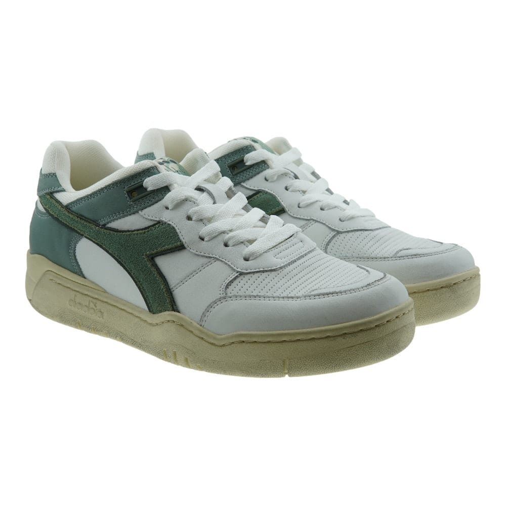 Zapatillas Hombre Diadora Blancas y Verdes B.560 Uded