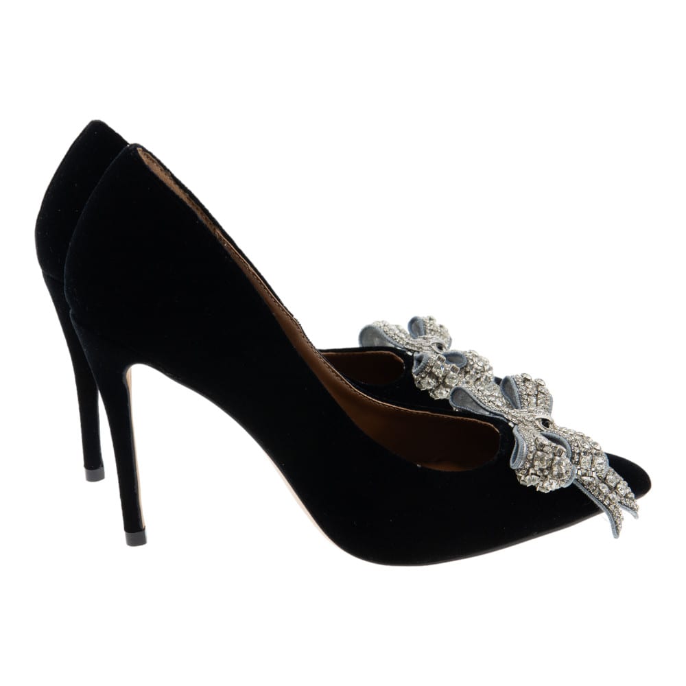 Zapato salón fiesta terciopelo negro Kurt Geiger Belgravia Bow foto 4