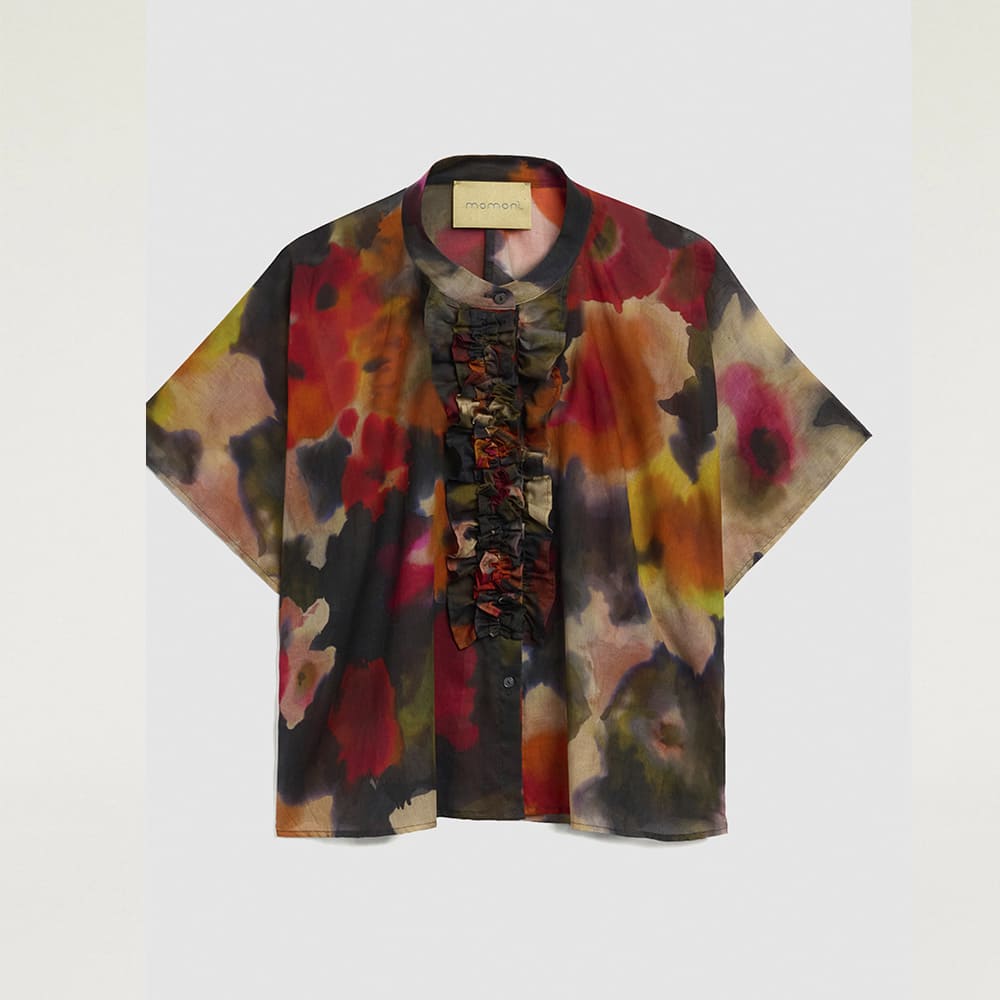 Camisa manga corta algodón volantes Momoni Berenice