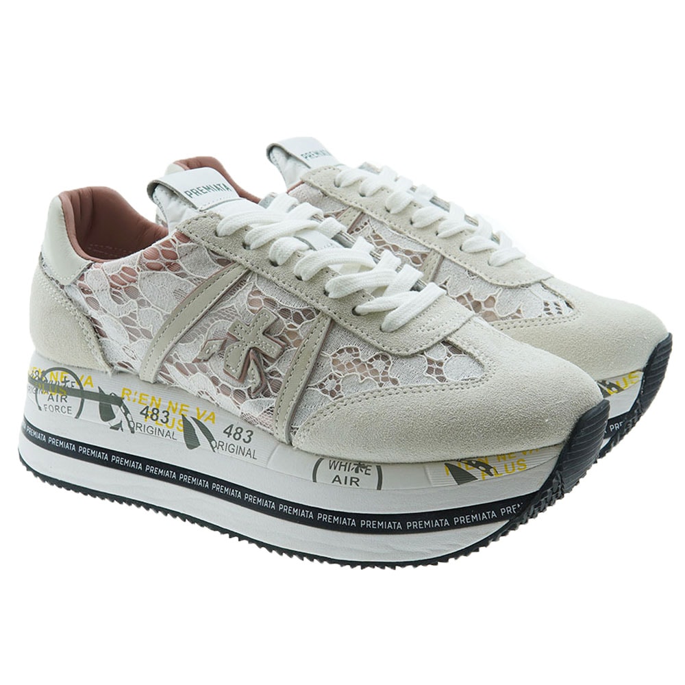 Zapatillas mujer vestir plataforma encaje Premiata Beth 6232