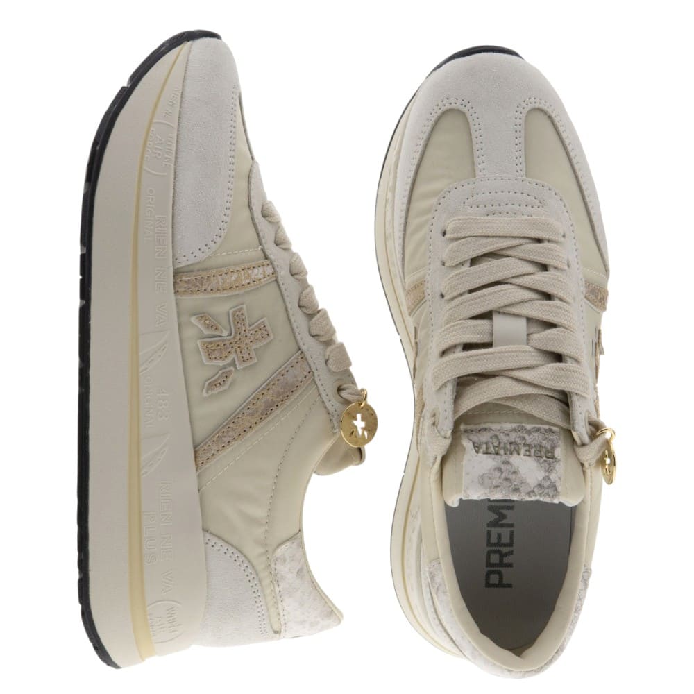 Sneakers Mujer Beig Plataforma Premiata | Zapatillas Premium para Mujer foto 2