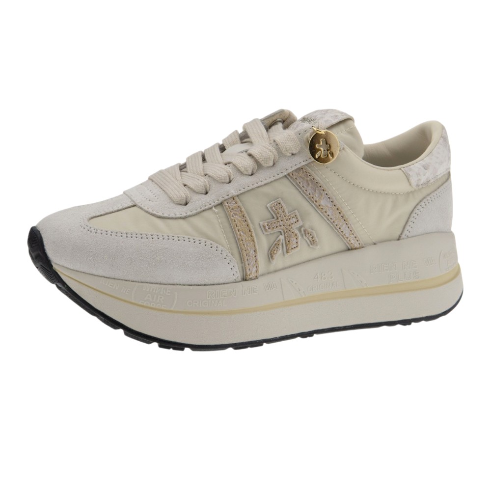 Sneakers Mujer Beig Plataforma Premiata | Zapatillas Premium para Mujer foto 3