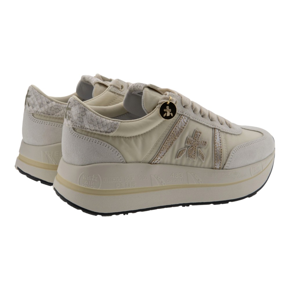 Sneakers Mujer Beig Plataforma Premiata | Zapatillas Premium para Mujer foto 4
