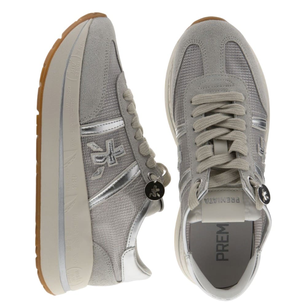 Zapatillas Sneakers Premiata Plataforma Plateadas | Estilo Premium Mujer foto 2