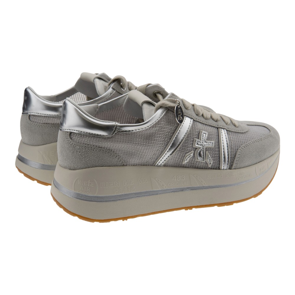 Zapatillas Sneakers Premiata Plataforma Plateadas | Estilo Premium Mujer foto 4