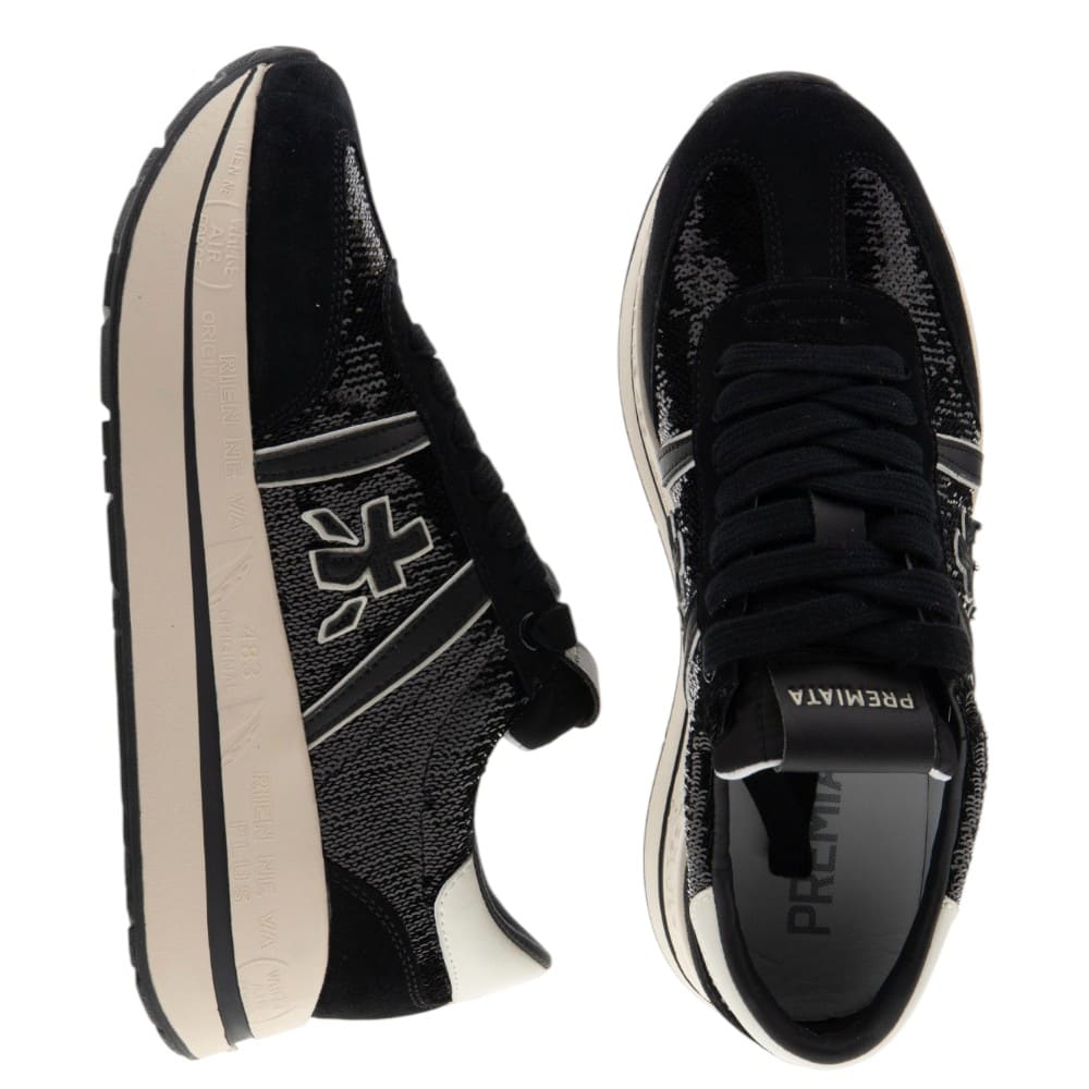 Premiata Sneakers Mujer Negras Plataforma foto 2