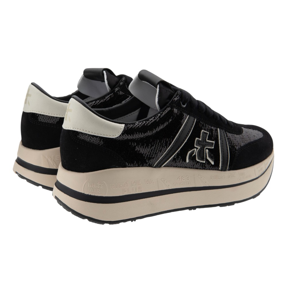 Premiata Sneakers Mujer Negras Plataforma foto 4