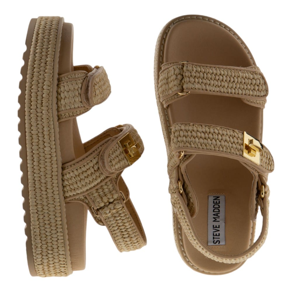 Compra Sandalias Plataforma Steve Madden Rafia Beige | Carrile.es foto 2