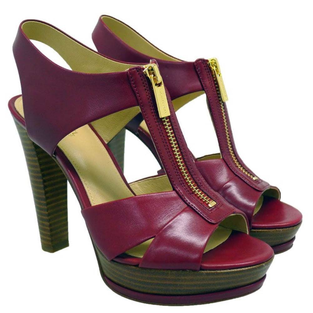 Sandalia roja tacón alto Michael Kors Bishop Platform