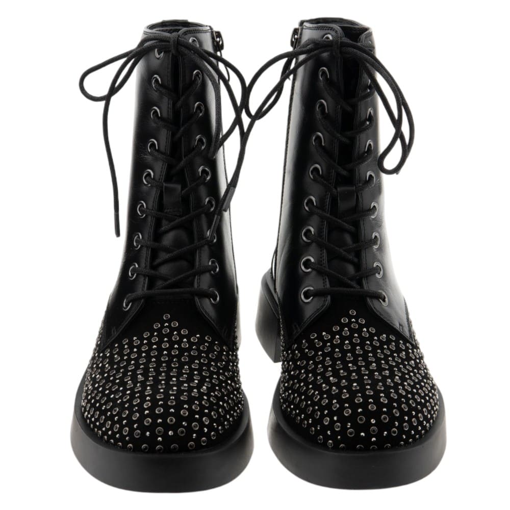 Botines negros tachuelas y cordones Jeannot foto 2