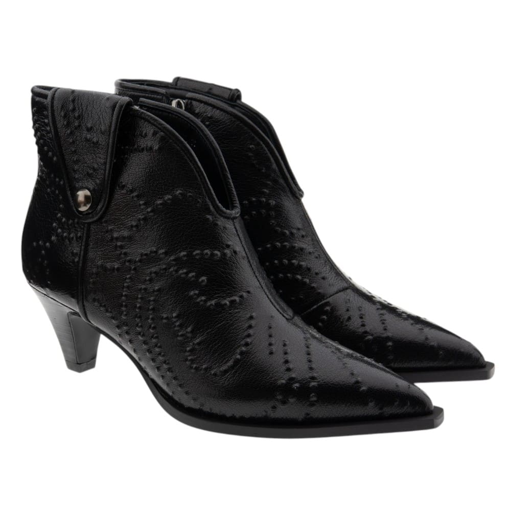 Botines negros piel tacón puntera Jeannot BJ552