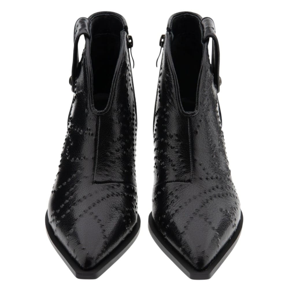 Botines Negros Piel Tacón Puntera Jeannot foto 2