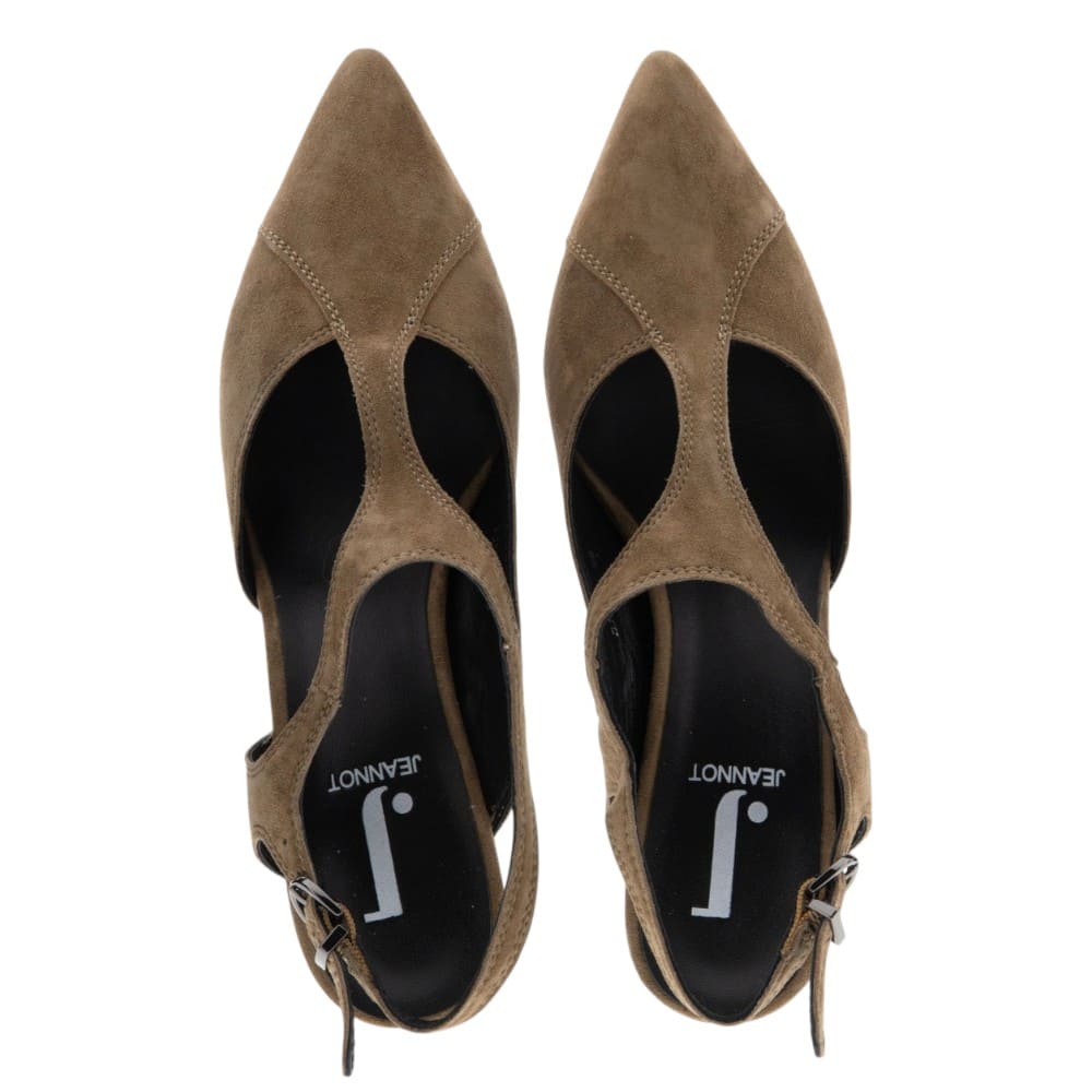 Zapatos Tacón Bajo Jeannot Ante Camel foto 2