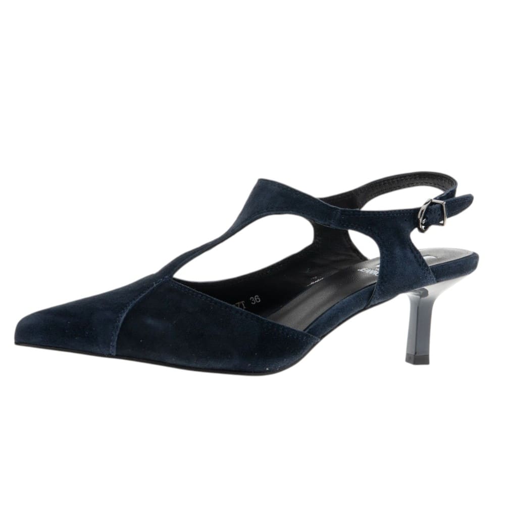Zapatos Destalonados Ante Azul Hebilla Jeannot foto 3