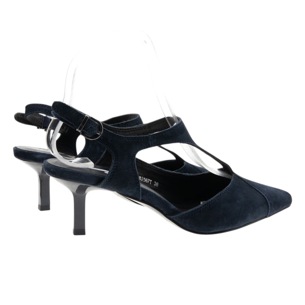 Zapatos Destalonados Ante Azul Hebilla Jeannot foto 4