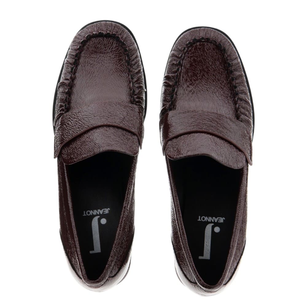 Mocasines Burdeos Tacón Ancho Piel Jeannot foto 2
