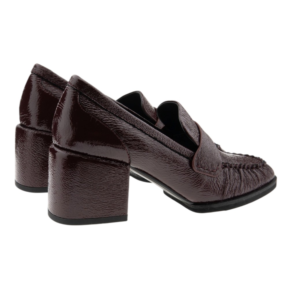 Mocasines Burdeos Tacón Ancho Piel Jeannot foto 4