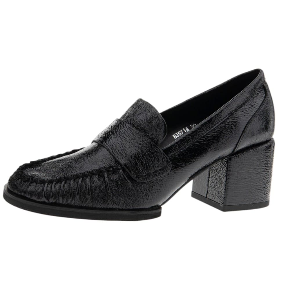 Zapatos Mocasín Tacón Ancho Negros Jeannot foto 3