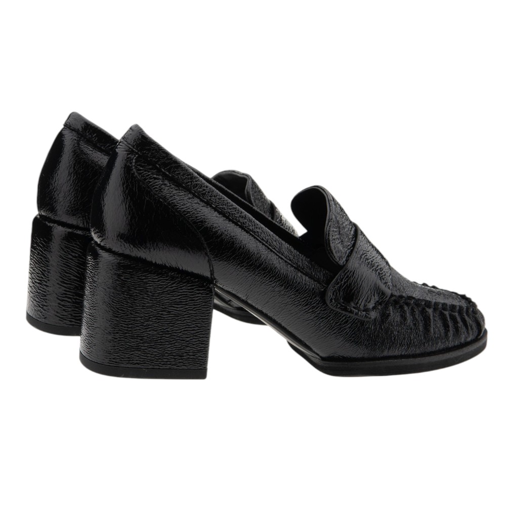 Zapatos Mocasín Tacón Ancho Negros Jeannot foto 4