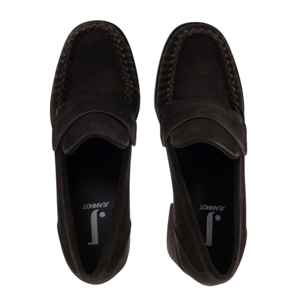Zapatos Tacón Tipo Mocasín Ante Marrón Jeannot foto 2