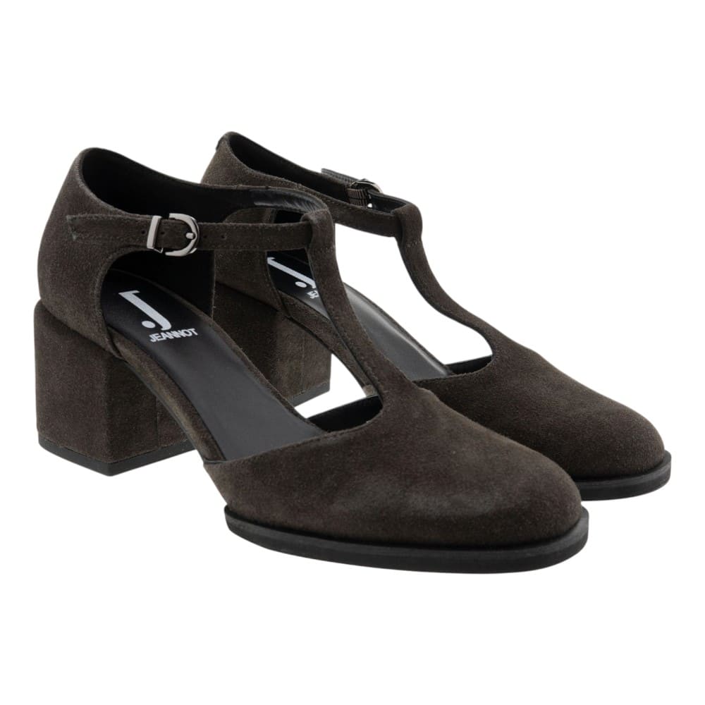 Jeannot zapatos tacón hebilla ante taupe BJ575