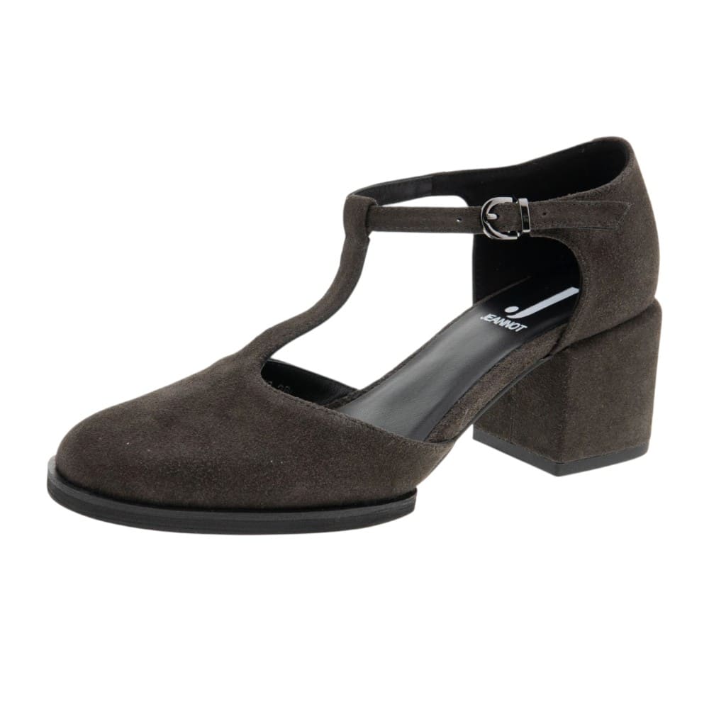 Jeannot Zapatos Tacón Hebilla Ante Taupe Mujer foto 3