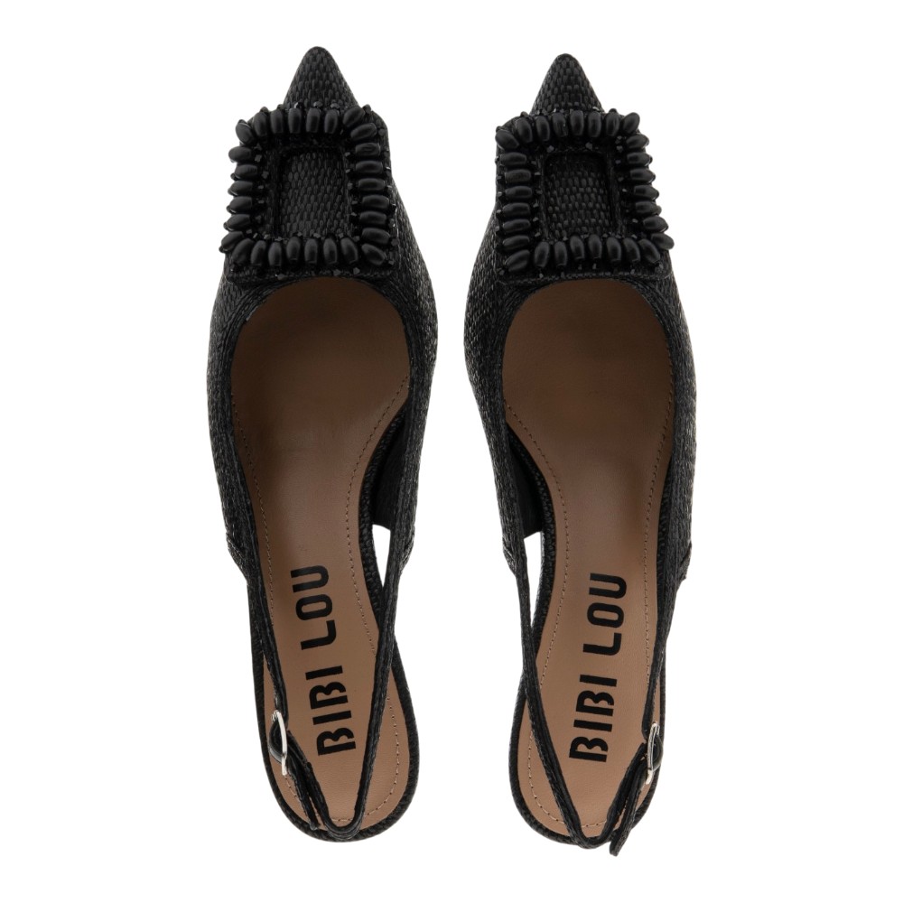 Zapatos salon rafia tacon Bibilou foto 2