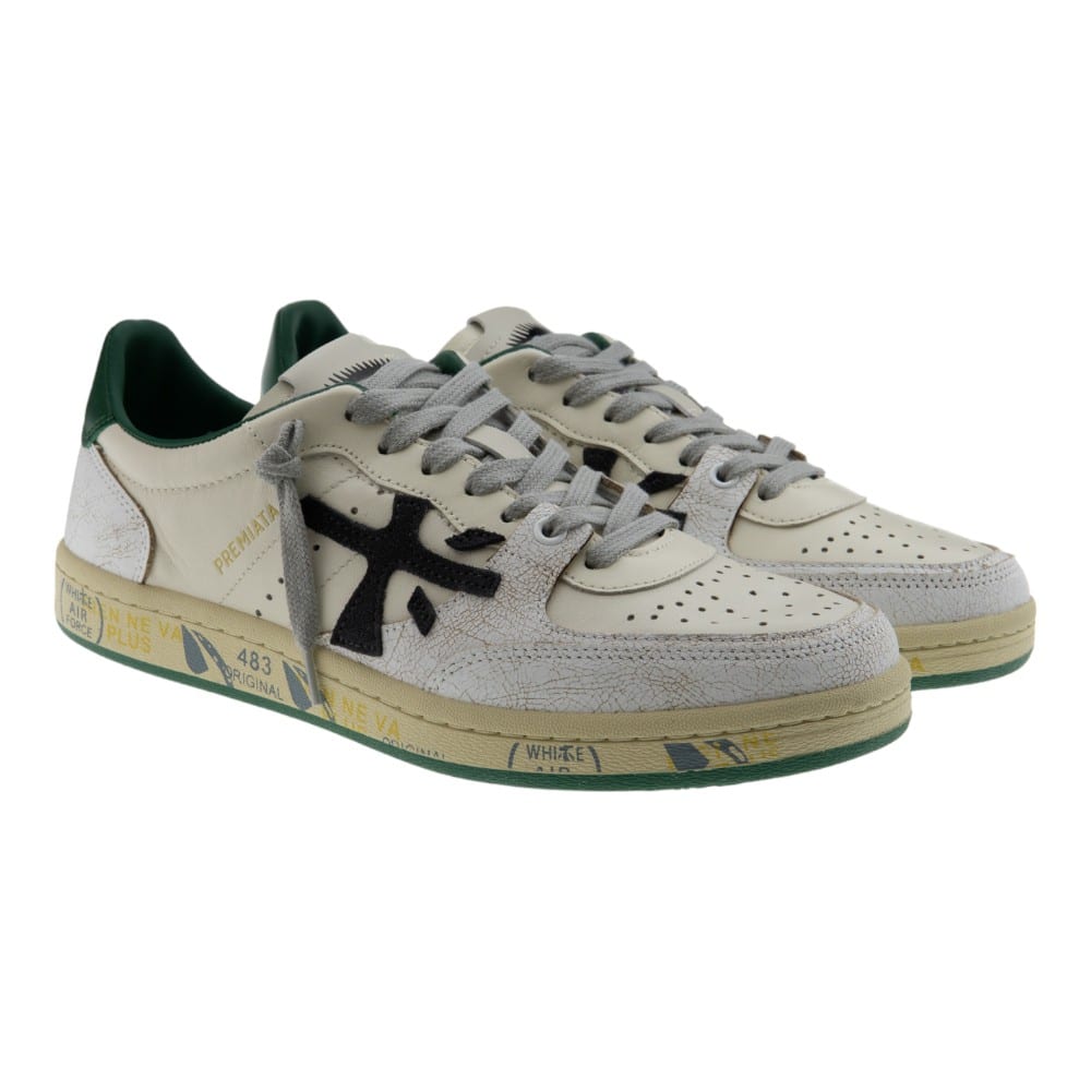 Premiata Hombre Zapatillas Piel Blancas Bskt Clay 6778