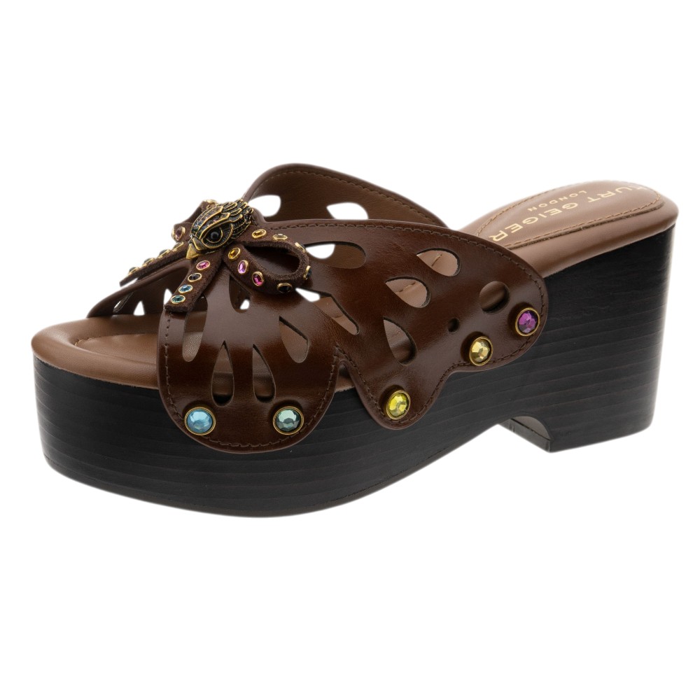 Sandalias cuña cuero cristales Kurt Geiger | Carrilé foto 3