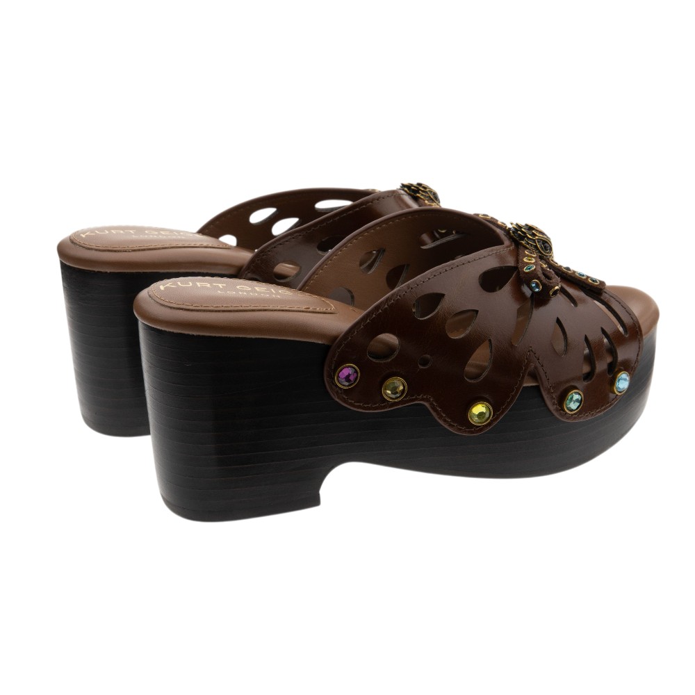 Sandalias cuña cuero cristales Kurt Geiger | Carrilé foto 4