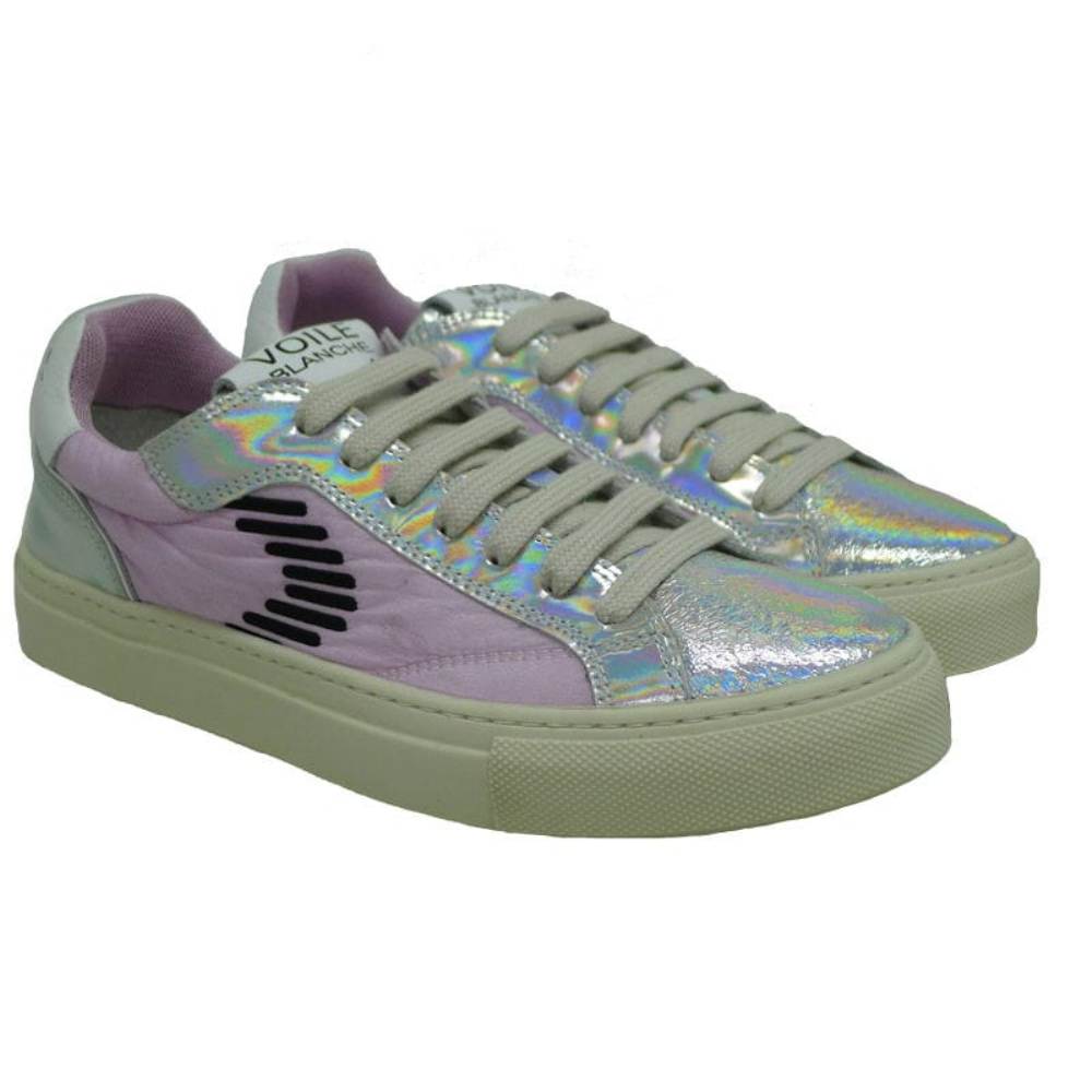 Voile Blanche mujer deportivas plata-lila cordón Capri Dash