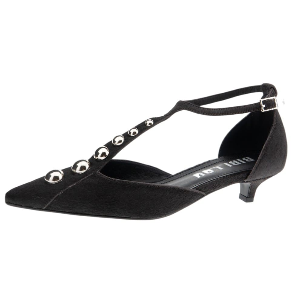 Zapatos Tacón Piel Potro Tachas Bibilou Mujer foto 3