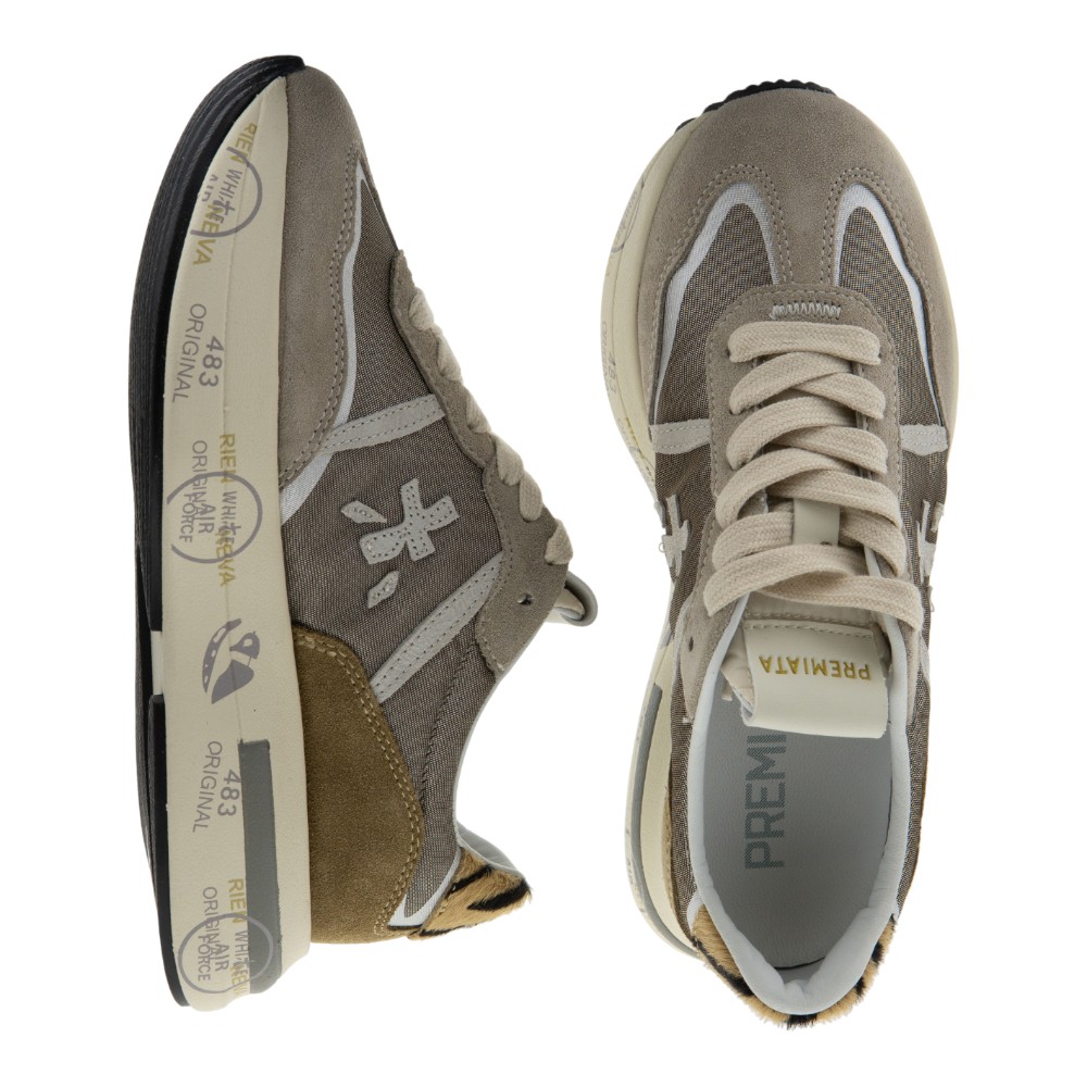 Sneakers suela gruesa mujer – Premiata gris foto 2