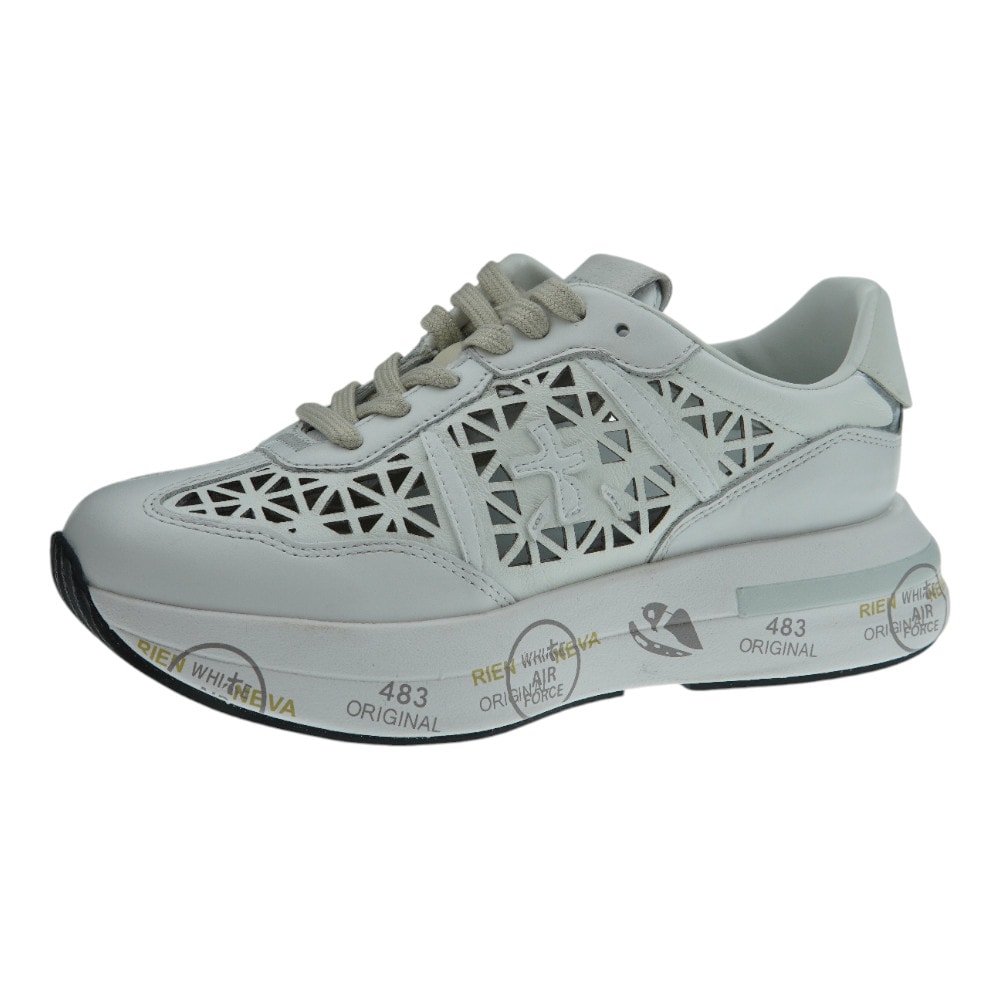 Sneakers mujer blancas troqueladas Premiata | Diseño exclusivo y transpirabilidad foto 3