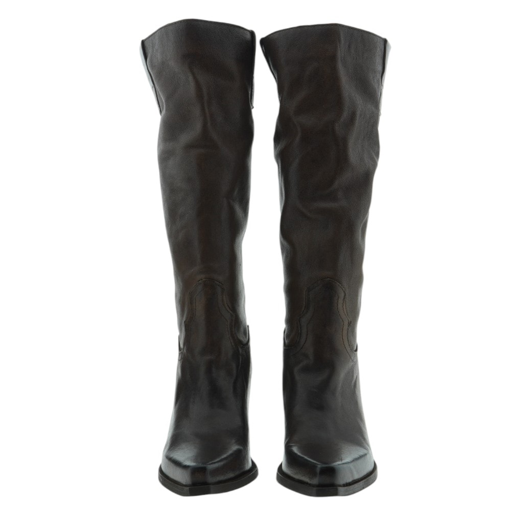 Botas altas camperas mujer en piel marrón Zoe | Estilo y comodidad foto 2