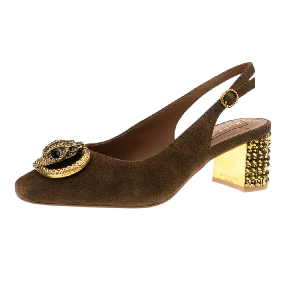 Zapato Destalonado Ante Marrón Brillantes Kurt Geiger foto 3