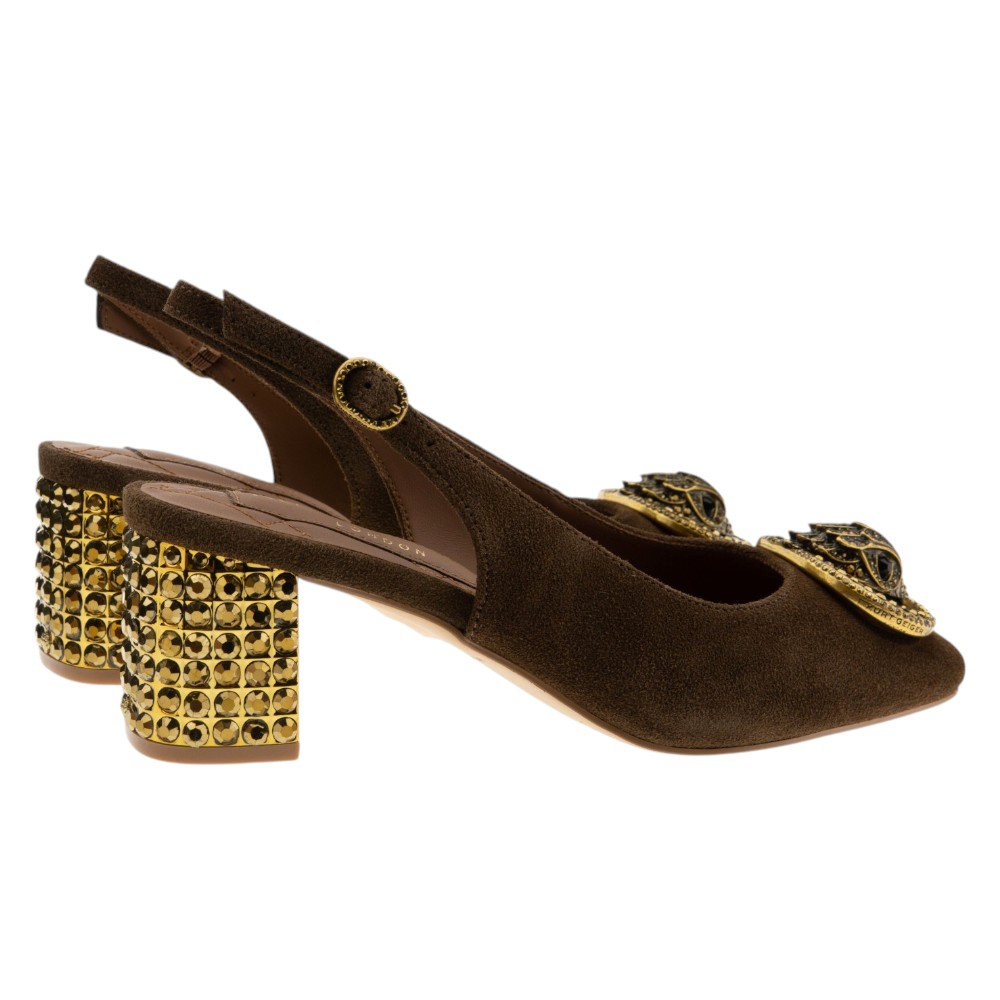 Zapato Destalonado Ante Marrón Brillantes Kurt Geiger foto 4