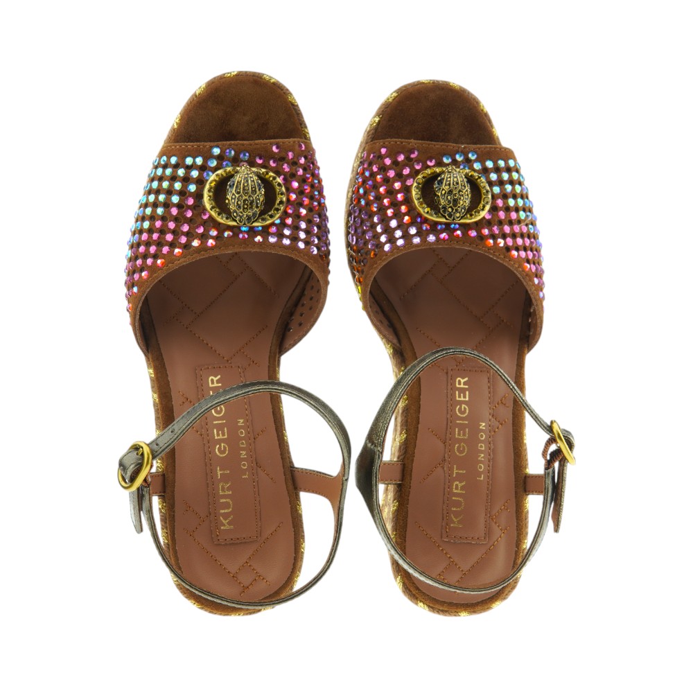 Sandalias Cuña Mujer Kurt Geiger – Estilo y Confort con Brillo foto 2