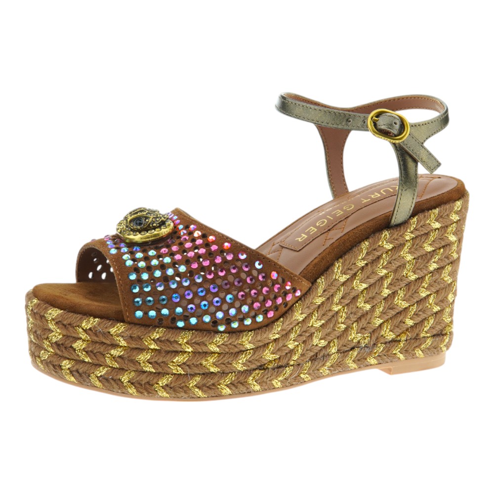 Sandalias Cuña Mujer Kurt Geiger – Estilo y Confort con Brillo foto 3
