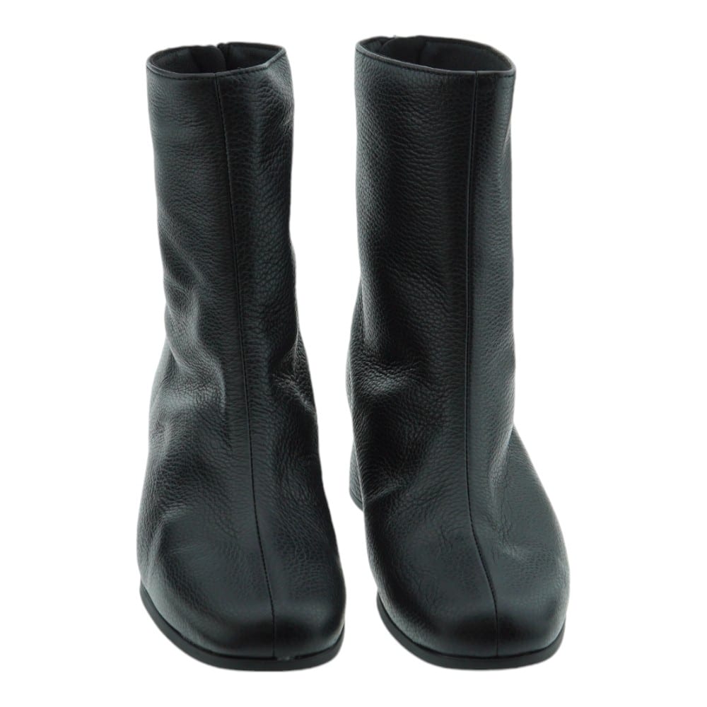 Botines Mujer Gaimo - Elegancia en Piel Negra y Beige con Tacón Bajo foto 2