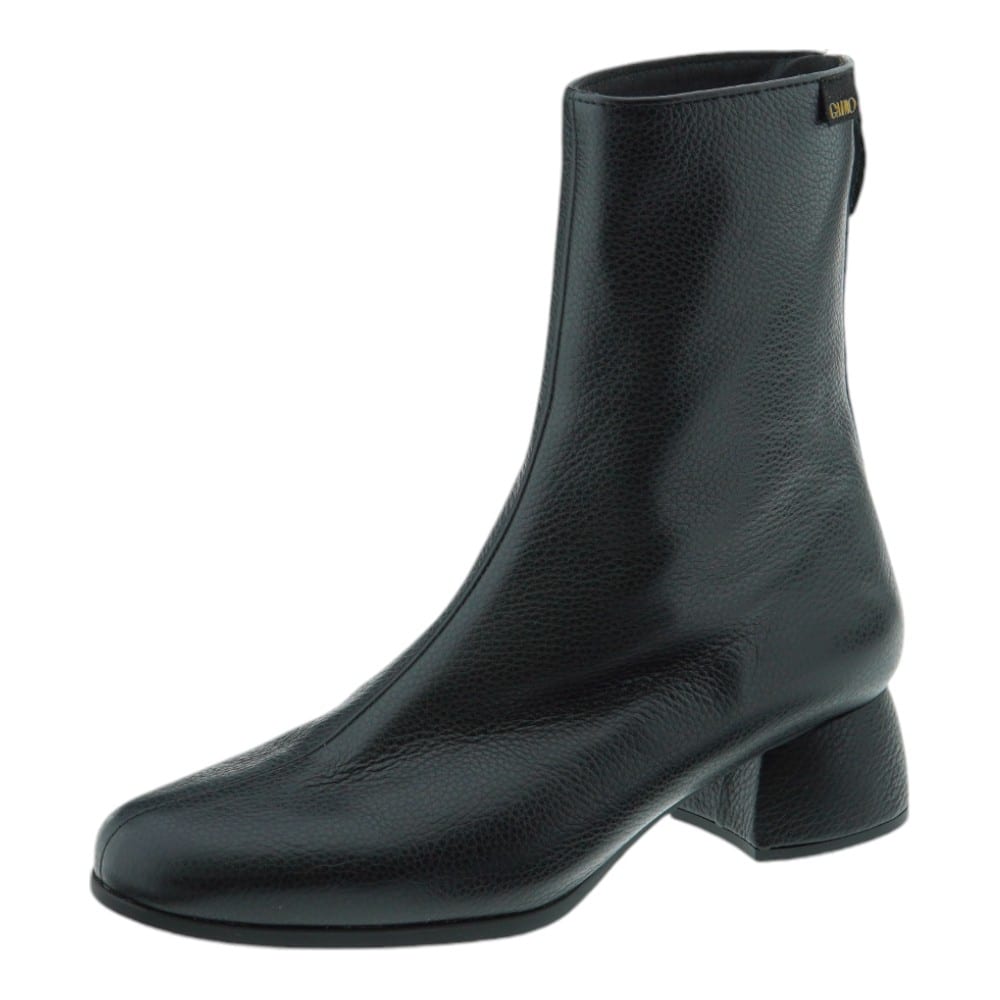 Botines Mujer Gaimo - Elegancia en Piel Negra y Beige con Tacón Bajo foto 3